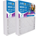 16x25x5 Air Filter MERV 13 Comparable to MPR 1500 - 2200 & FPR 9 Compatible with Air Bear 255649-105 Premium USizeA Made 16x25x5 Furnace Filter 2 Pack by AIRX FILTERSize WICKED CLEAN AIR.