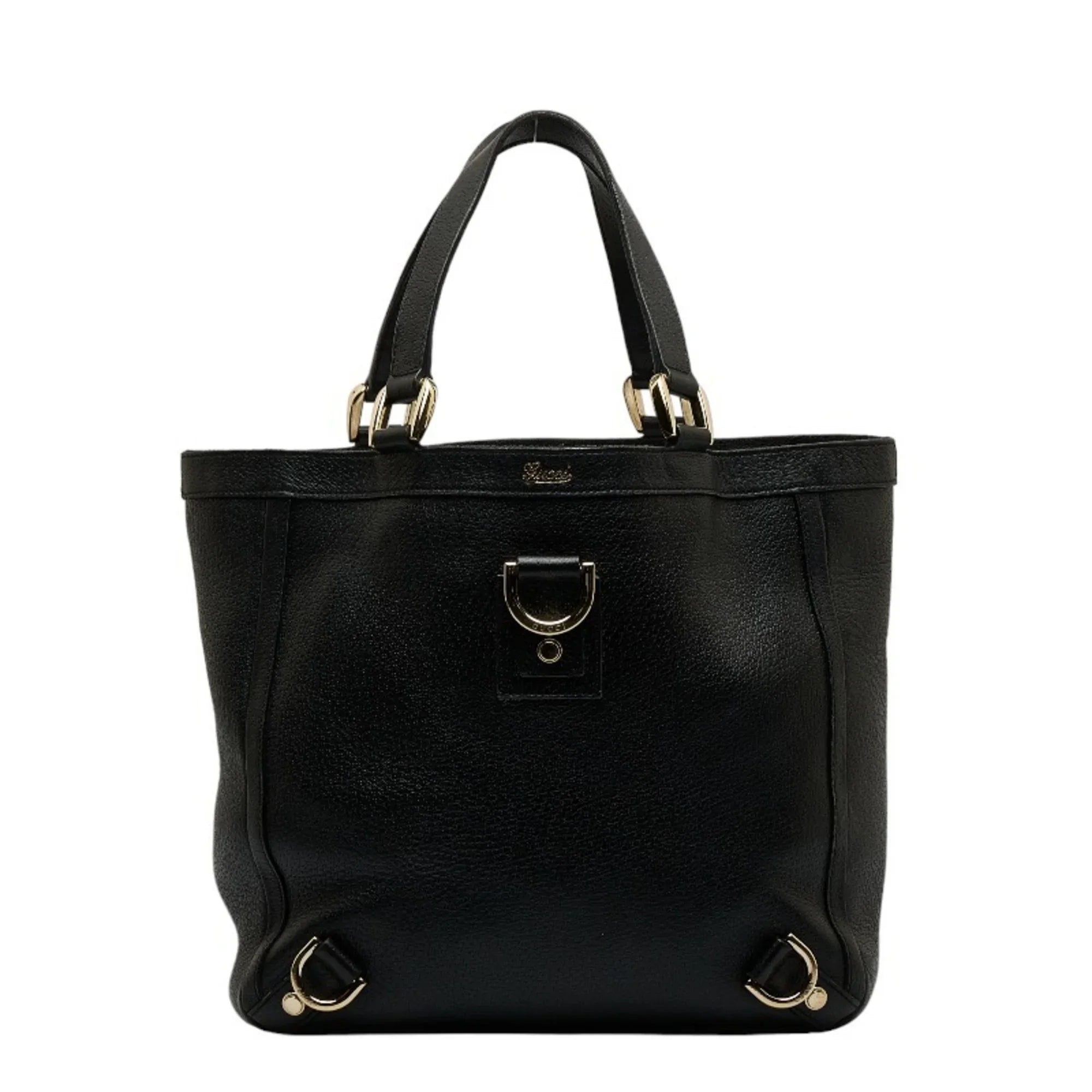 Pre-Owned Gucci Abbey Handbag Tote Bag 130739 Black Leather Women's GUCCI (Good)