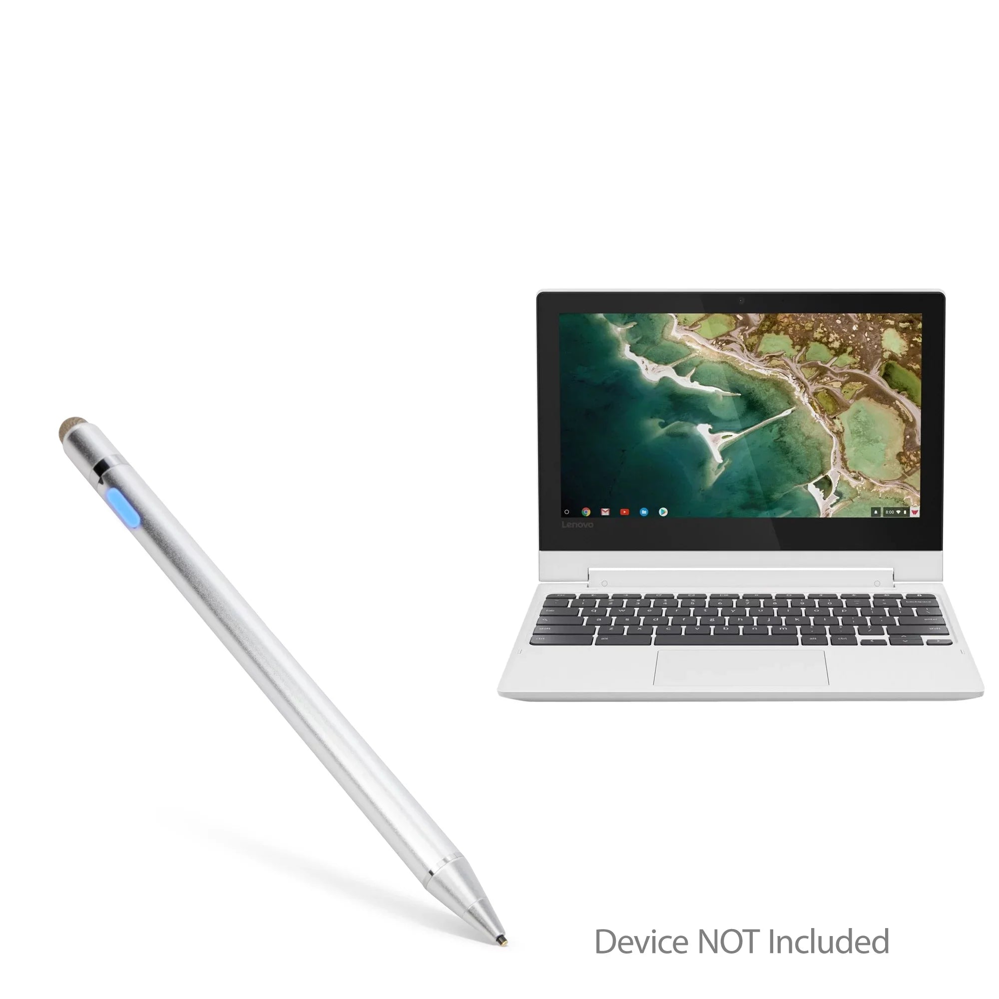 Lenovo C330 Convertible 2-in-1 Chromebook (11.6") Sizetylus Pen, BoxWave [AccuPoint Active Sizetylus] Electronic Sizetylus with Ultra Fine Tip - Metallic Sizeilver