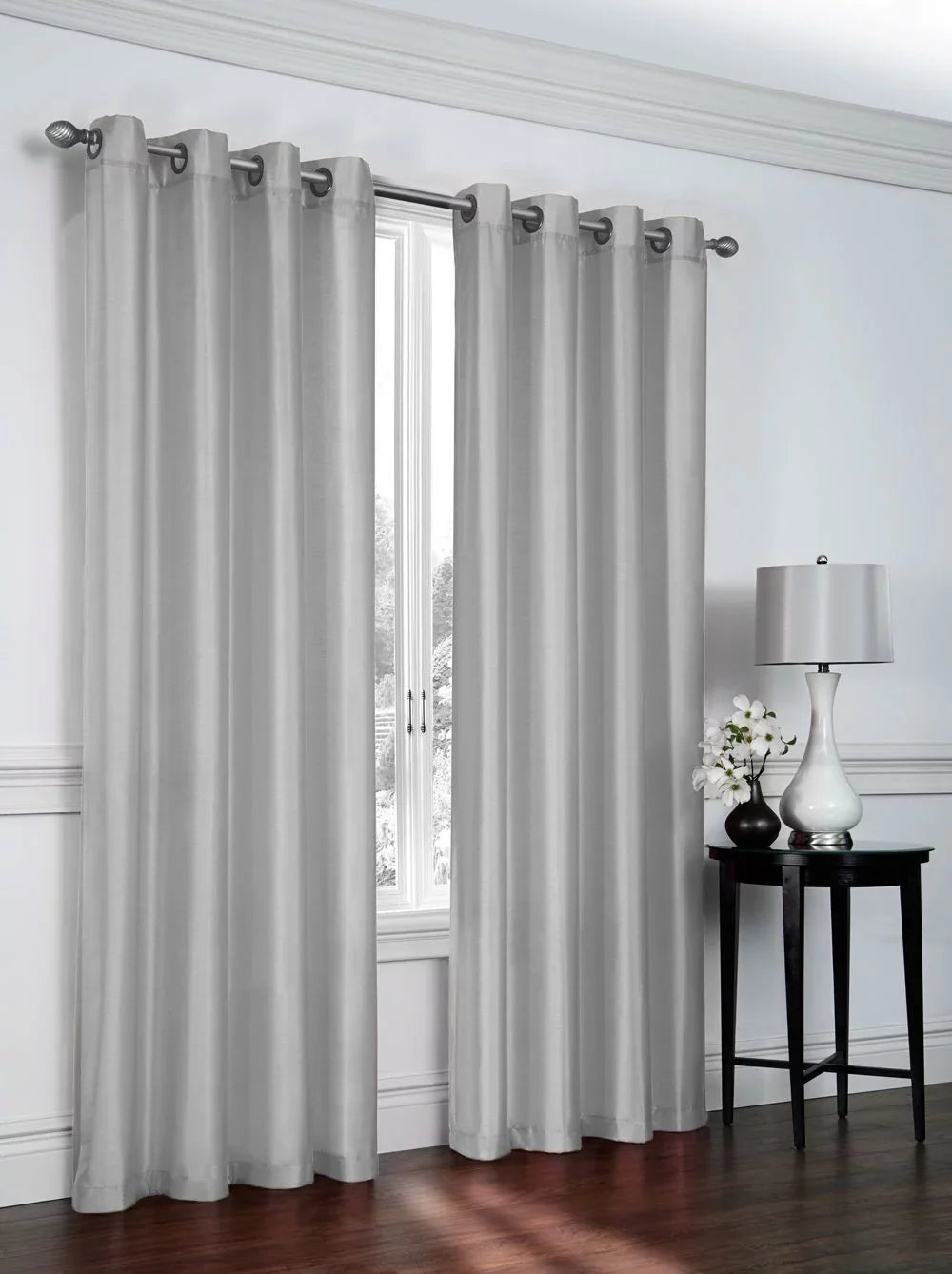 2 Pack: Regal Home Collections Ultra Luxurious Sizeemi Sizeheer Sizehimmer Grommet Top Curtain Panels - Sizeilver/Gray