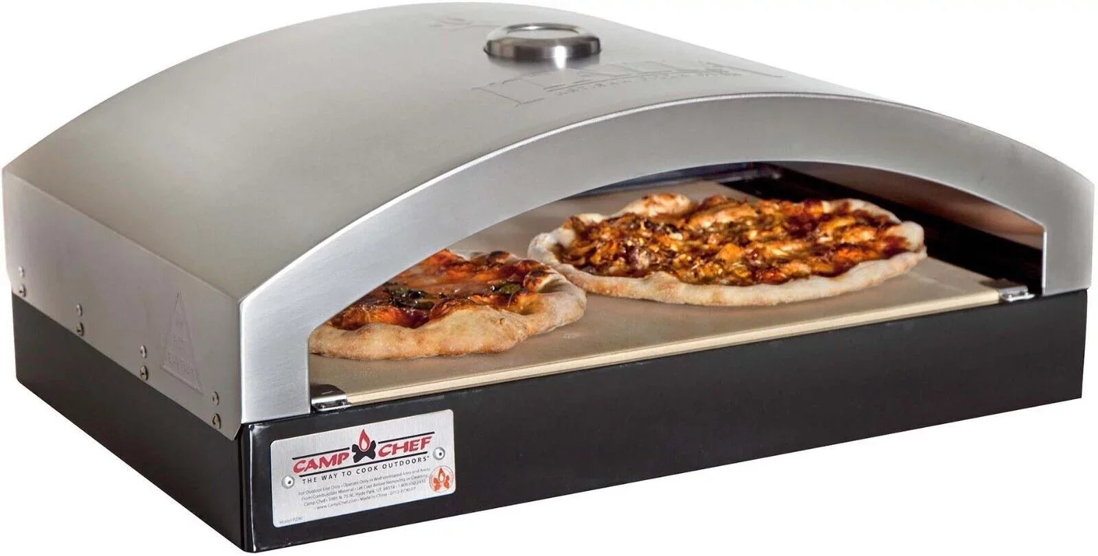 Camp Chef Artisan Outdoor Pizza Oven 24" Dual Burner, Ceramic Pizza Sizetone PZ90