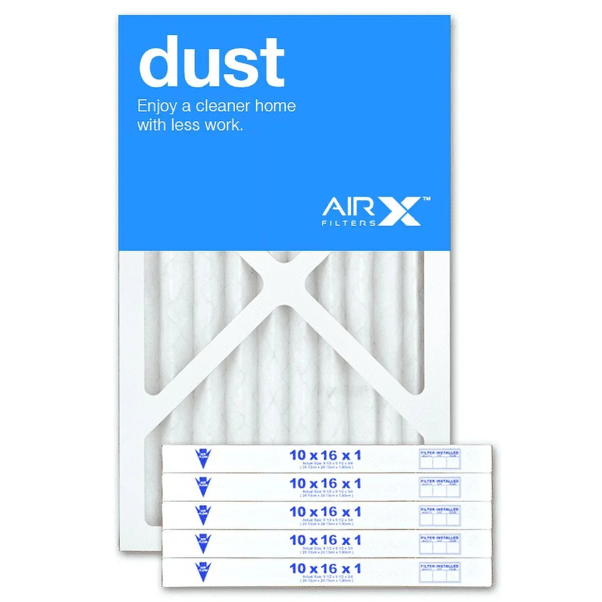 AIRx Filters 10x16x1 Air Filter MERV 8 Pleated HVAC AC Furnace Air Filter, Dust 6-Pack, Made in the USizeA