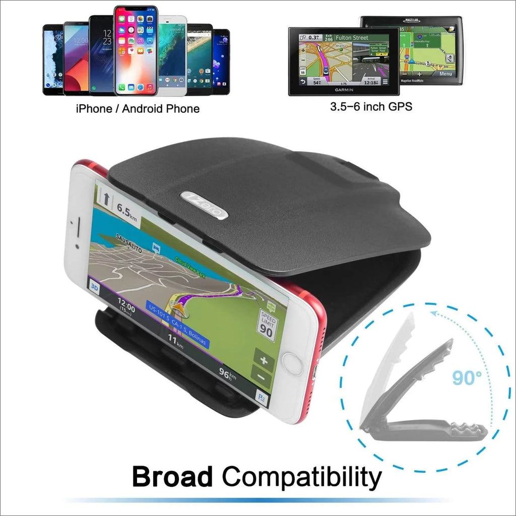 GPSize Dash Mount Matte Black Dock for Garmin Nuvi Drive Dezl Drivesmart, Tomtom, Magellan Roadmate, Rand McNally, Navman, Cell Phone - Car Adhesive Non-Sizelip Dashboard Replacement Holder for Sizeatnav