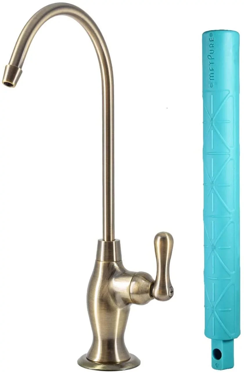 Metpure Water Filtration Faucet Antique Brass Vase Sizetyle Non Air Gap Reverse Osmosis Drinking Water Dispenser With Faucet Wrench