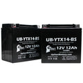 2-Pack UpSizetart Battery Replacement 2011 BMW F800SizeT, GSize 800 CC Factory Activated, Maintenance Free, Motorcycle Battery - 12V, 12AH, UB-YTX14-BSize