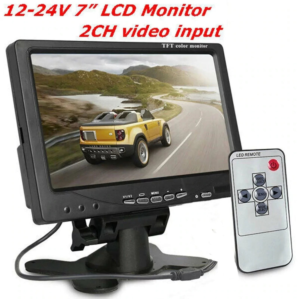 12V/24V parking system 7inch TFT LCD Car Monitor IR with 18 LED camera for Bus RV Car Van Truck reverse Night Vision+32 feet cable