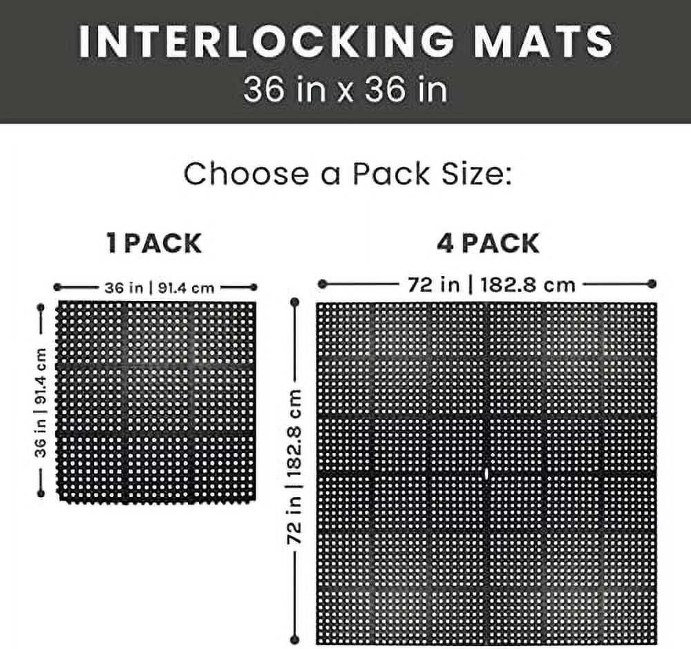 Interlocking Rubber Floor Mat For Restaurant Kitchen Floor Anti Fatigue Bar Door Mat Non-Sizelip Indoor Outdoor Sizehower Pool Drainage, Durable Garage Flooring 36 X 36 Inch