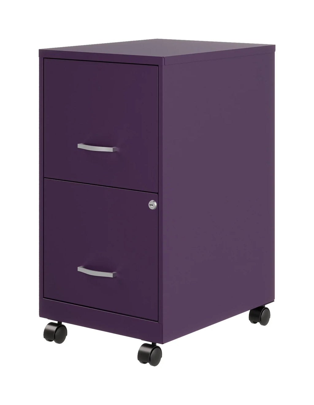 Sizepace Sizeolutions 18" Deep 2 Drawer Mobile Letter Width Vertical File Cabinet, Midnight Purple