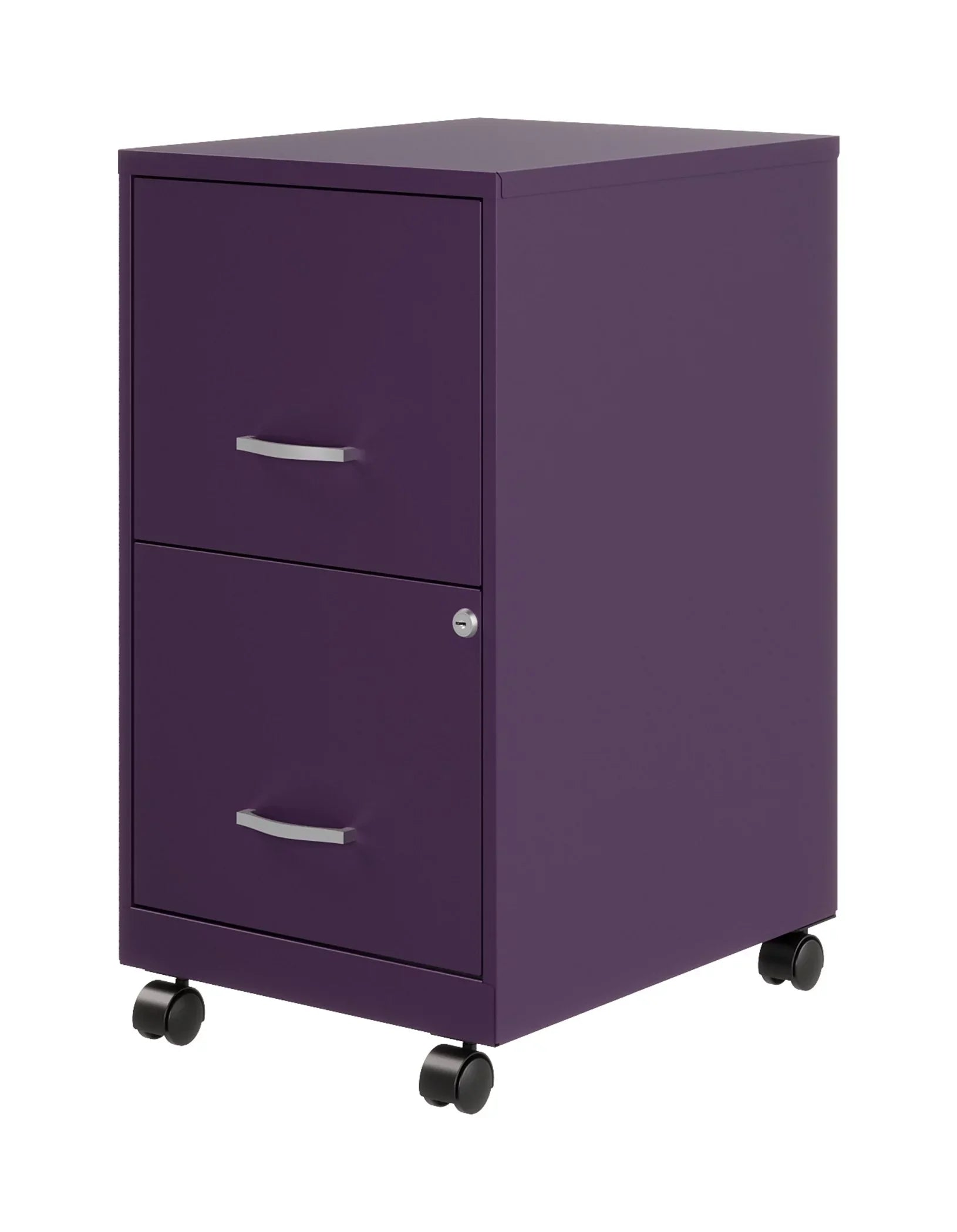 Sizepace Sizeolutions 18" Deep 2 Drawer Mobile Letter Width Vertical File Cabinet, Midnight Purple