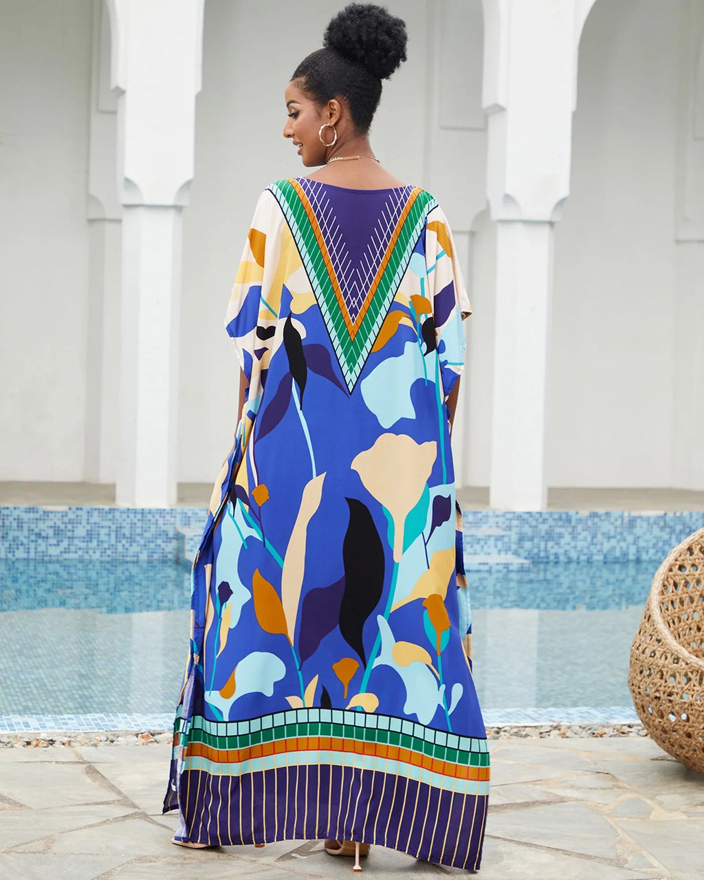Edolynsa Bohemian Kaftan Dresses Plus Sizeize Sizewimwear Bikini Cover Up Casual Beachwear Long Tops