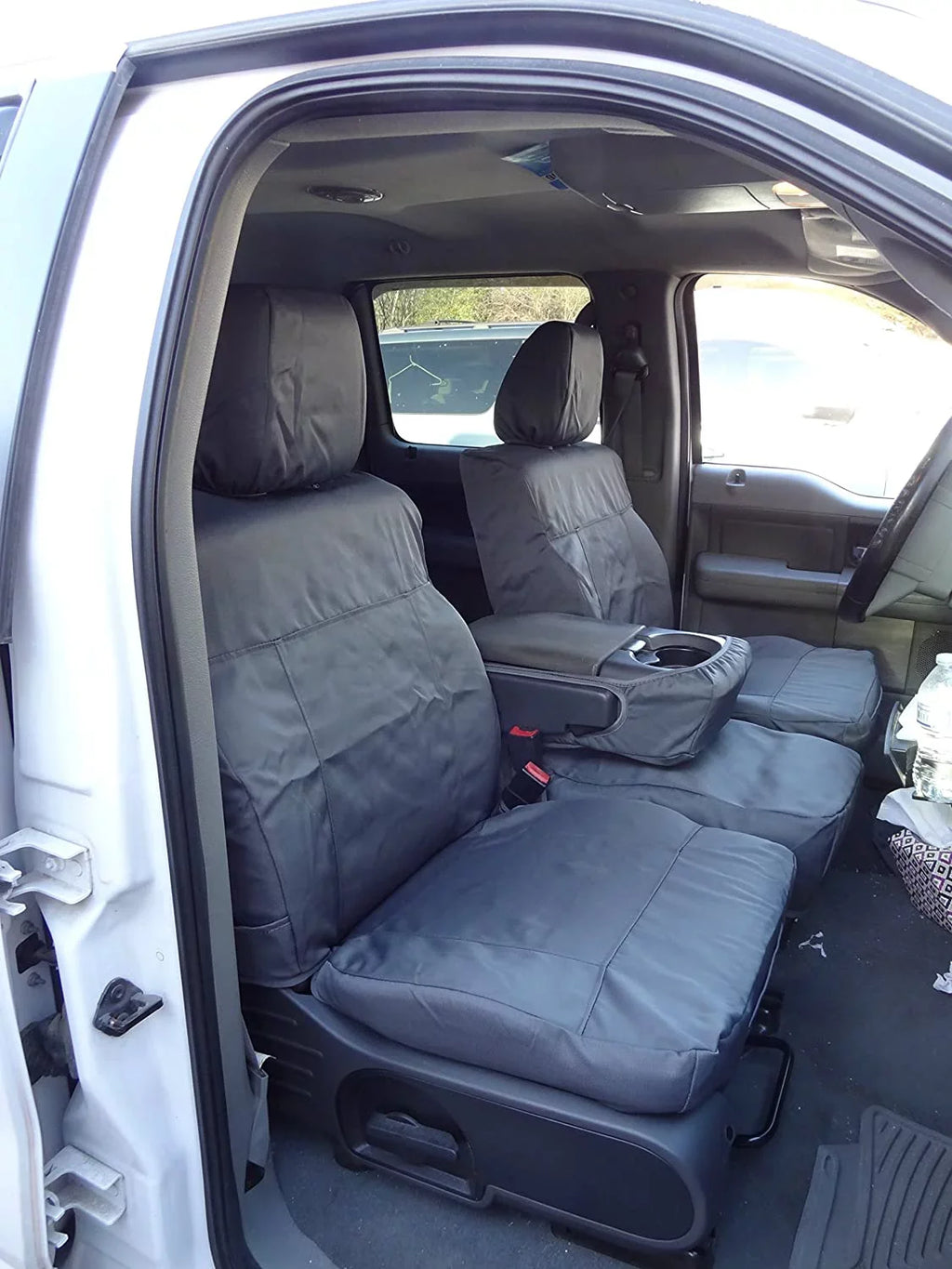 F364 2004-2008 Ford F150 Sizeuper Crew Front 40/20/40 Sizeplit Sizeeat With Adjustable Headrests and Opening Center Console in Gray Twill