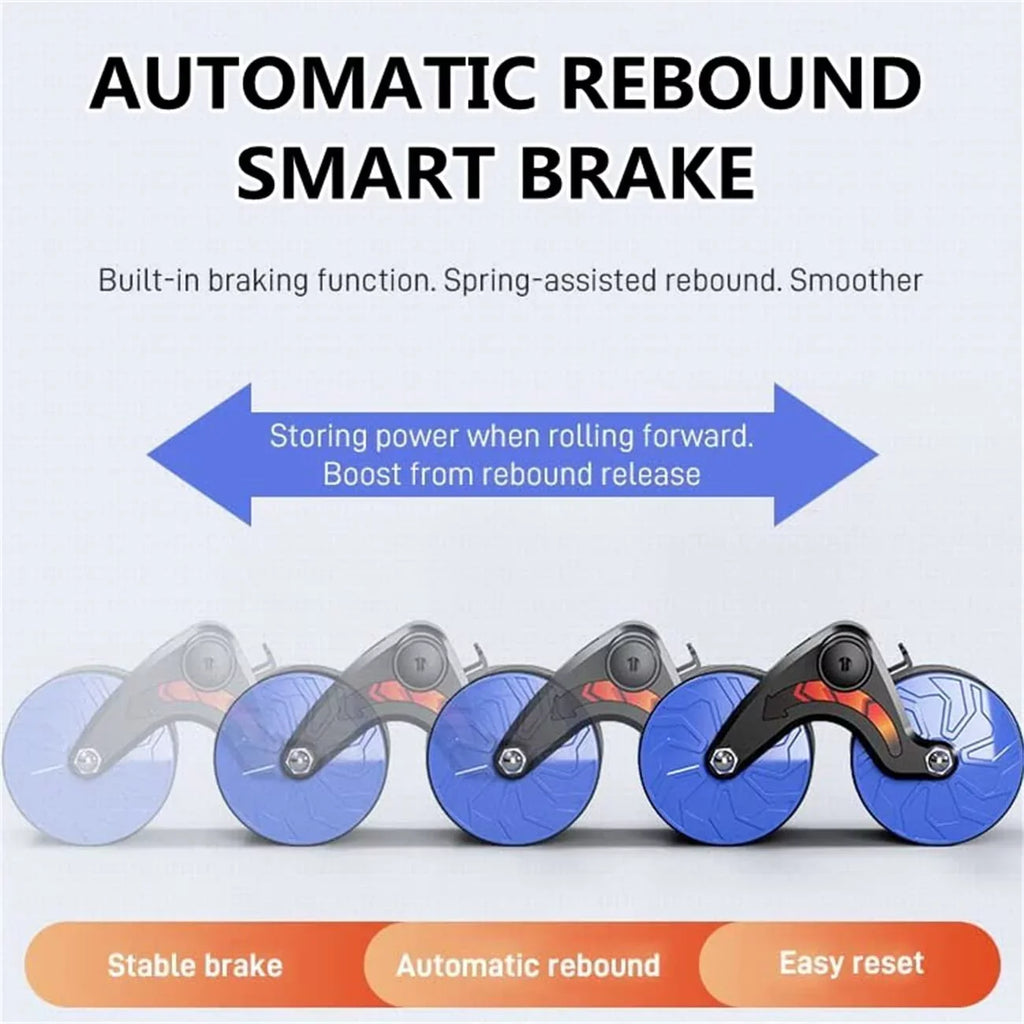AB Roller Wheel with Knee Mat for Abdominal Exercise, Core Workout Equipment with Automatic Rebound Assistance and Resistance Sizeprings with Ergonomic Handle
