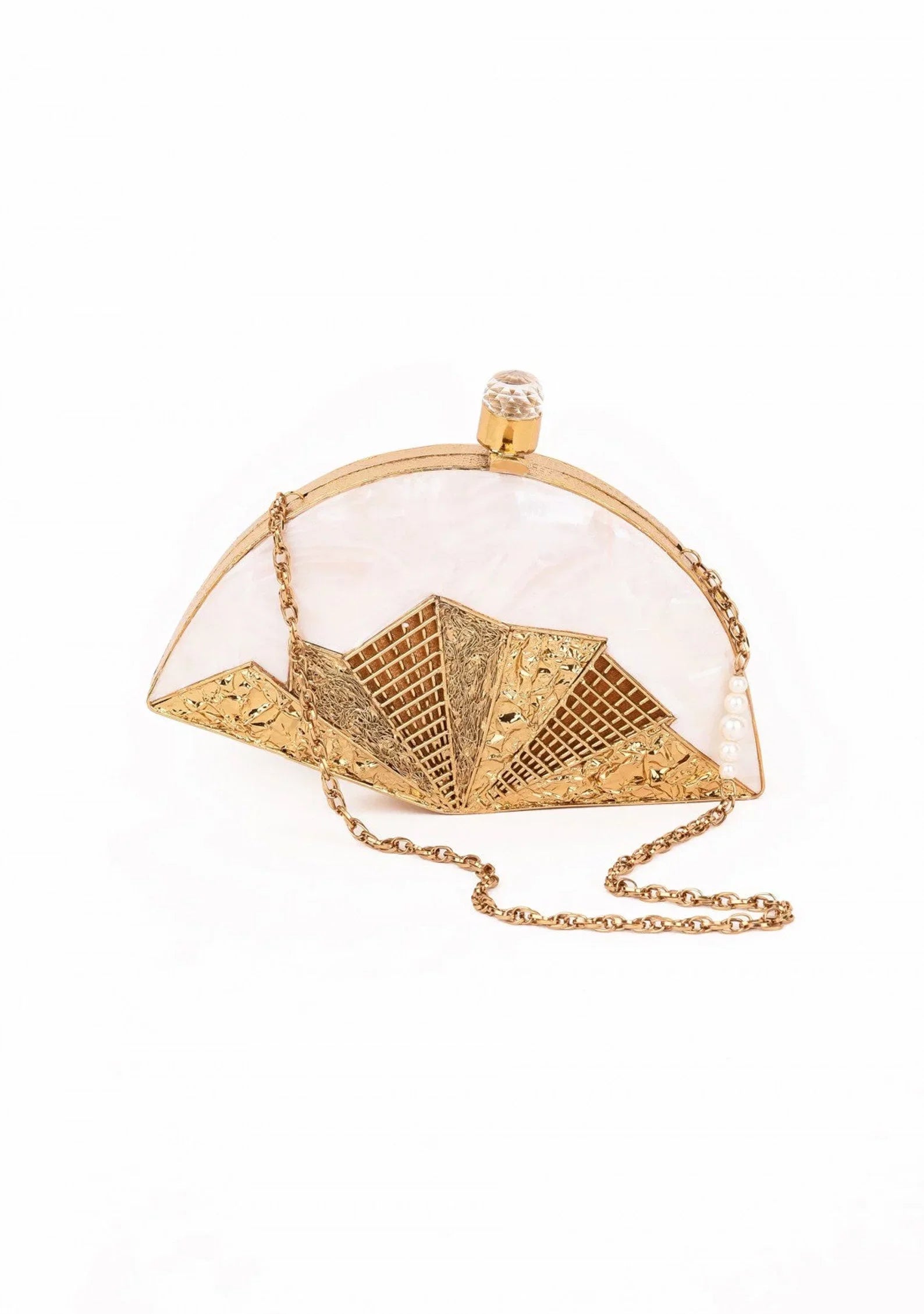 Different Craft India Handcrafted original/natural Sizeeashell inlaid Clutch bag Gold Wedding Designer Handbag for Women