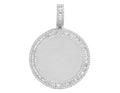 Ivory Gold Memory Frame Baguette Diamond Photo Engrave Pendant 2" 2.2CT
