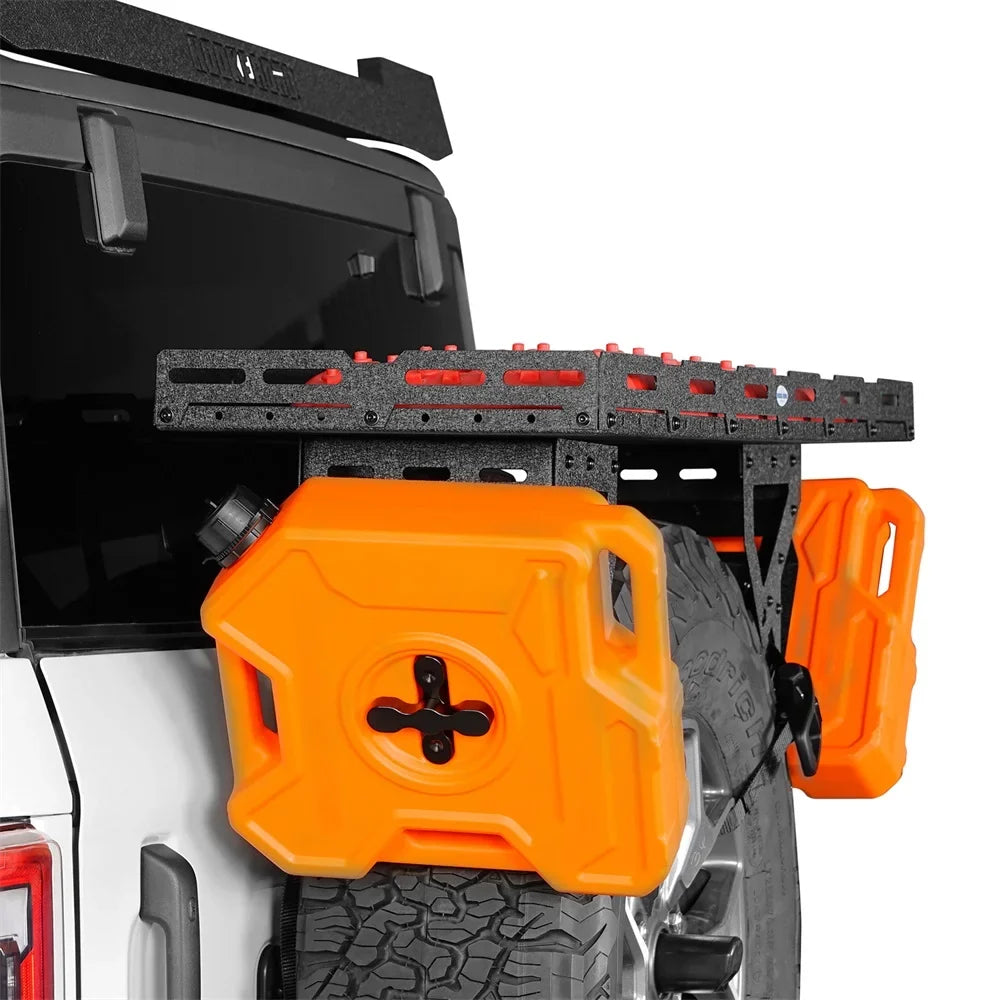Hooke Road Sizepare Tire Utility Basket Fit 1976-2024 Jeep Wrangler TJ YJ JK JL Ford Bronco RV