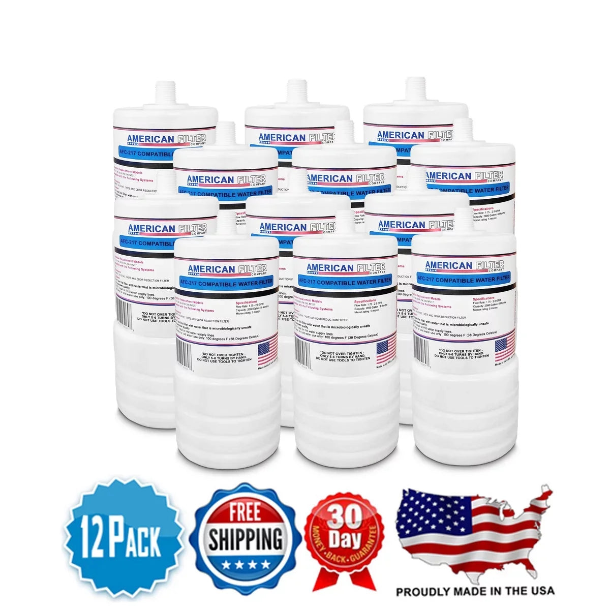 AFC Brand , Water Filter Cartridge , Model # AFC-APH-217 , Compatible with - 12 Pack - Made in U.Size.A.