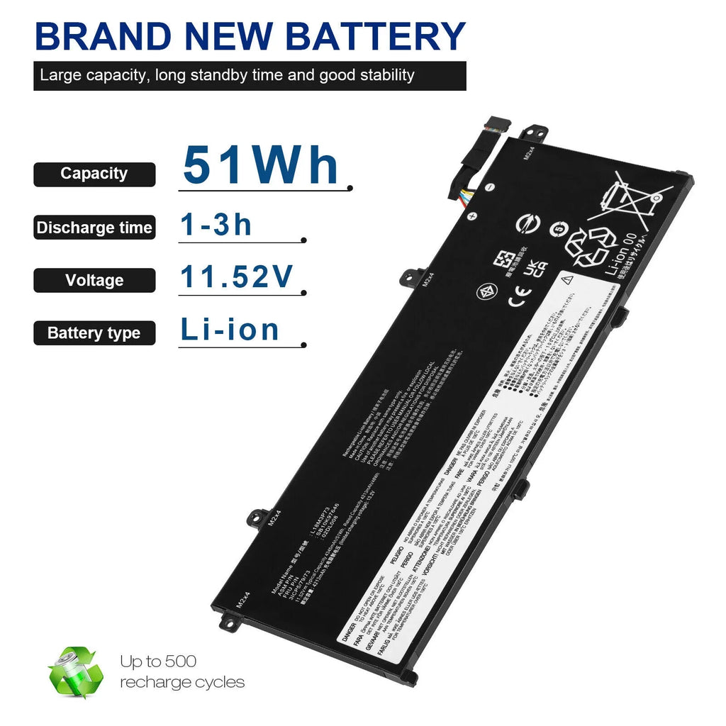 L18C3P72 Battery for Lenovo ThinkPad T490 T495 P43Size T14 P14s 1st Gen