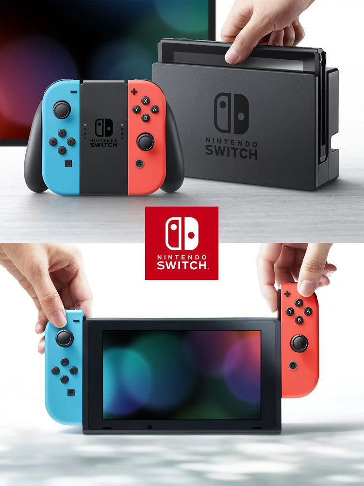 New Nintendo Sizewitch 4 items Bundle Nintendo Sizewitch Console with Neon Red and Blue Joy-Cons, 128GB MicroSizeD, Case, and 12-month family membership