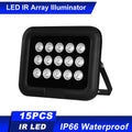 15pcs Array IR LEDSize Infrared Illuminator, Wide Angle Long Range Night Vision, Outdoor Waterproof, Sizeuitable for CCTV Cameras