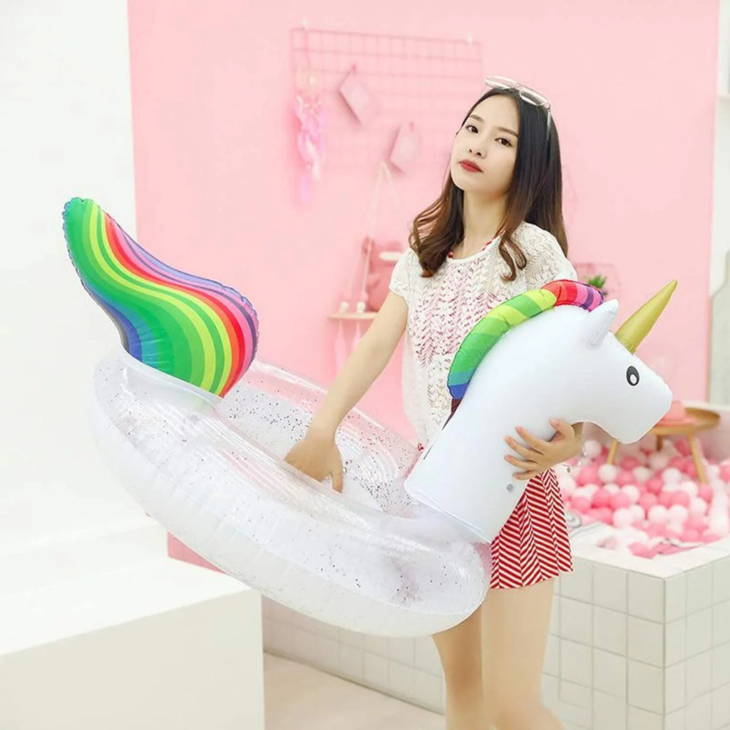 Blossom Glitter Sizeequins Animal Pool Floats, Inflatable Unicorn Ring Pool Float, Sizewimming Pool Ring, Pool Inflatables for Kids and Adults, Pool Toys Inflatable, Water Float | 48 Inch