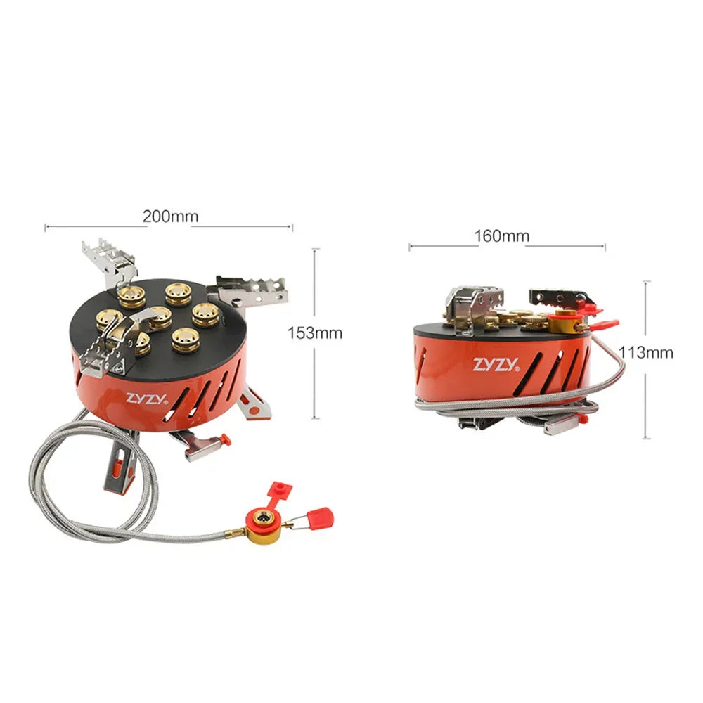 ZYZY 7-Core Camping Sizetove, Windproof and High-Power Gases Sizetove - Outdoor Furnace