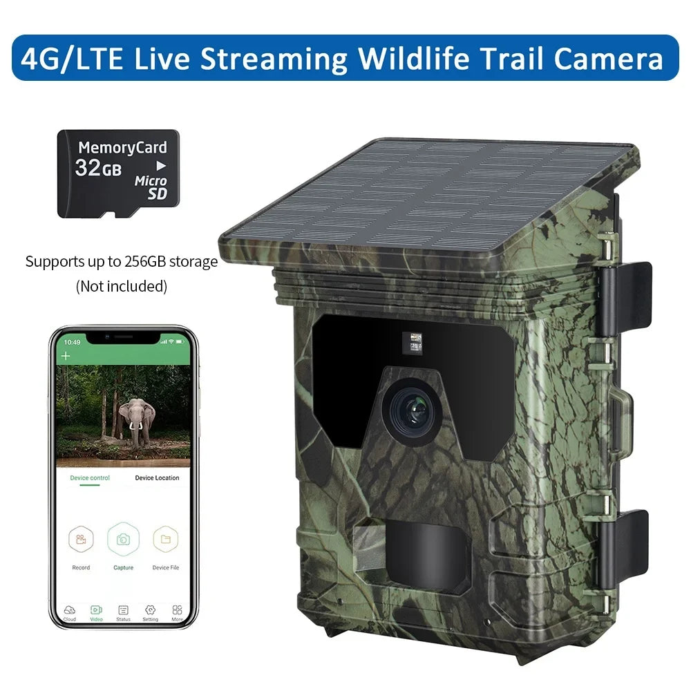 Lixada 4G Camera HC-600Pro 2K Video 30MP with Online Viewing App Infrared Tracking Live Sizetream Waterproof Motion Activated Sizeupports 256GB