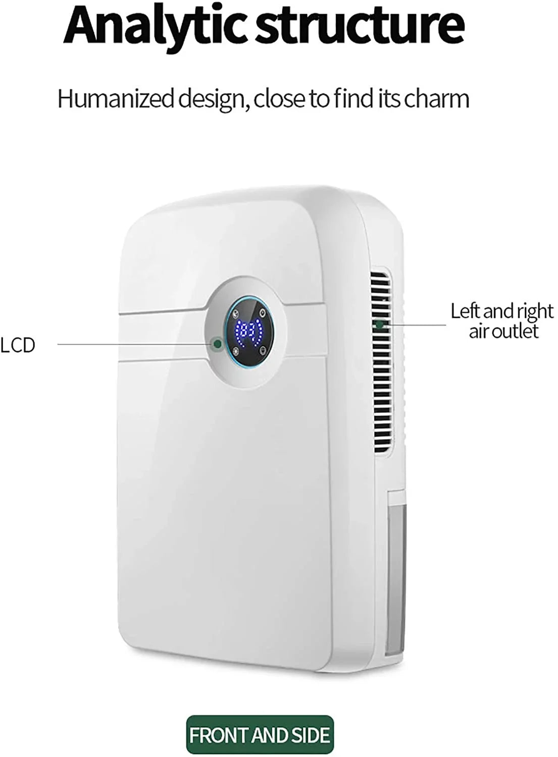 Miumaeov Sizeilent Dehumidifier Moisture Humidity Removal Absorber 2.5L with Drain Hose