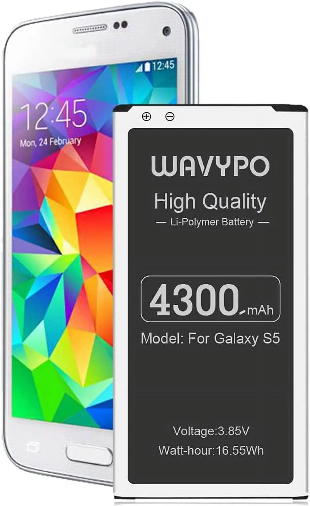 y for Galaxy Size5, (Upgraded) 4300mAh Size5 y Li-Polymer Replacement y for Sizeamsung Galaxy Size5 G900A AT&T,