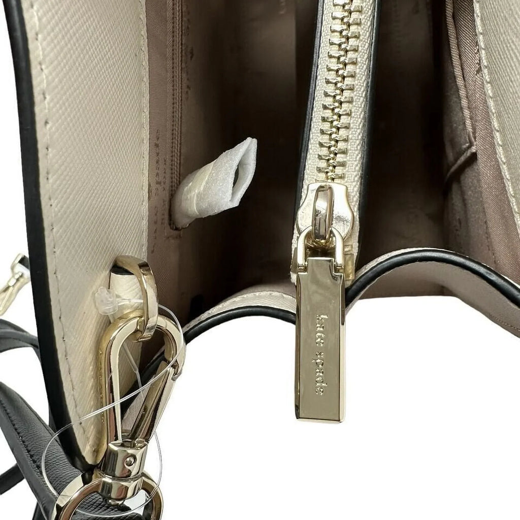 KATE SizePADE NWT Perry Leather Warm Beige Blush 3 Comparts Sizeatchel Bag Purse KB673