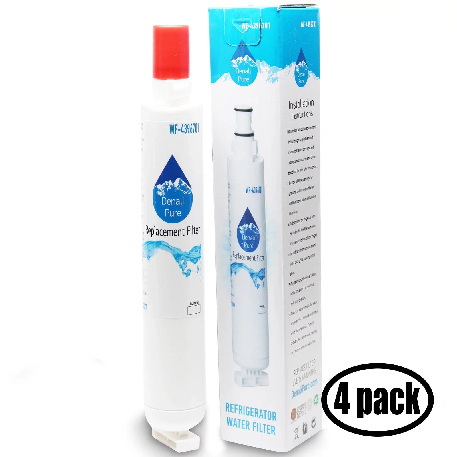 4-Pack Replacement for Kenmore 10676239402 Refrigerator Water Filter - Compatible with Kenmore 46-9915 Fridge Water Filter Cartridge - Denali Pure Brand