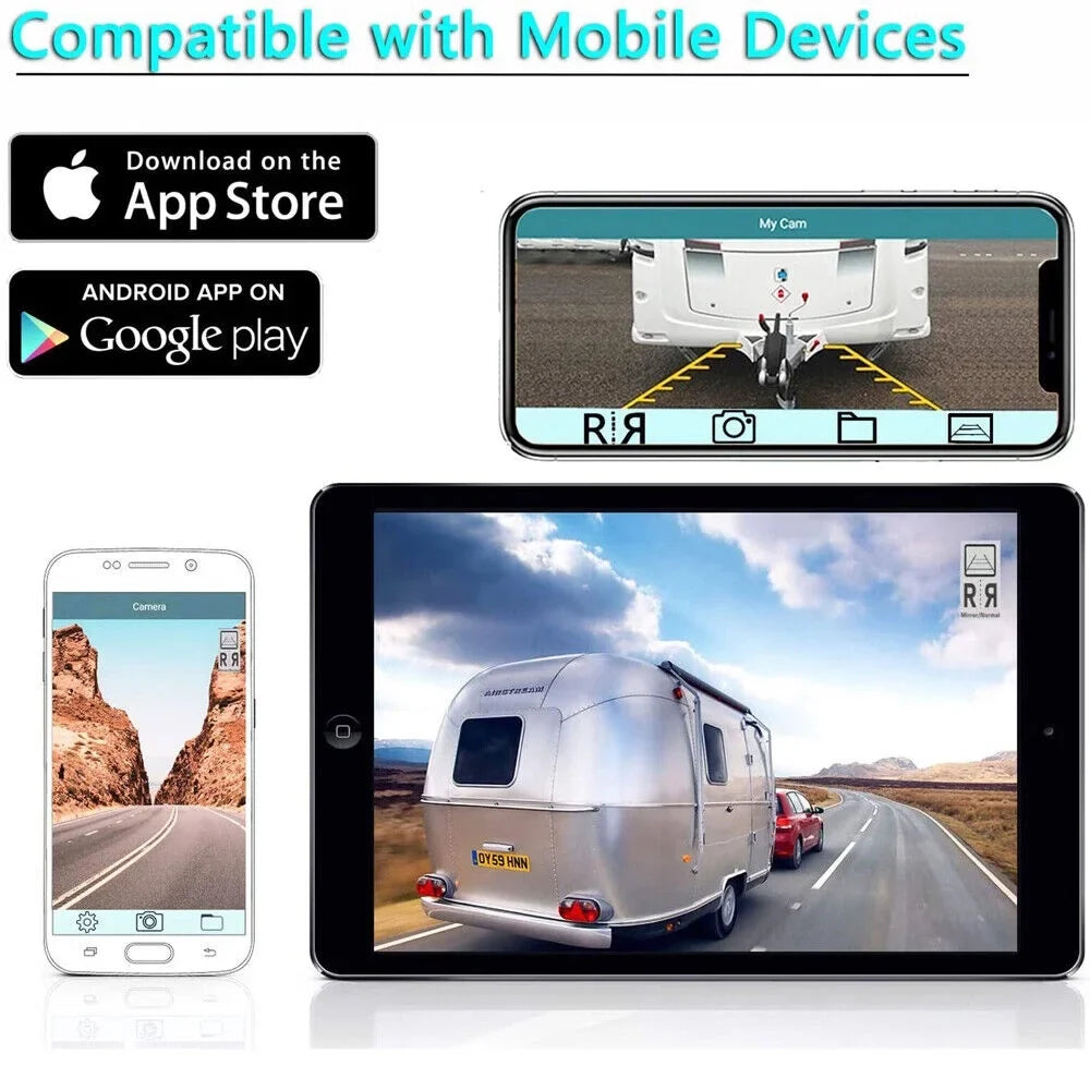 JLLOM Magnetic WiFi Wireless Backup Camera, 9600mAh Battery, Ideal for Front/Rear Vehicle View