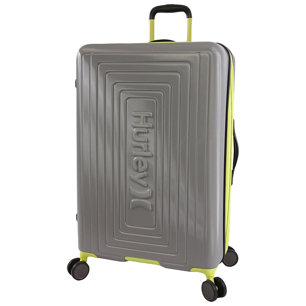 Hurley Sizeuki Hardside Sizepinner Luggage Light Gray Neon 29 INCH