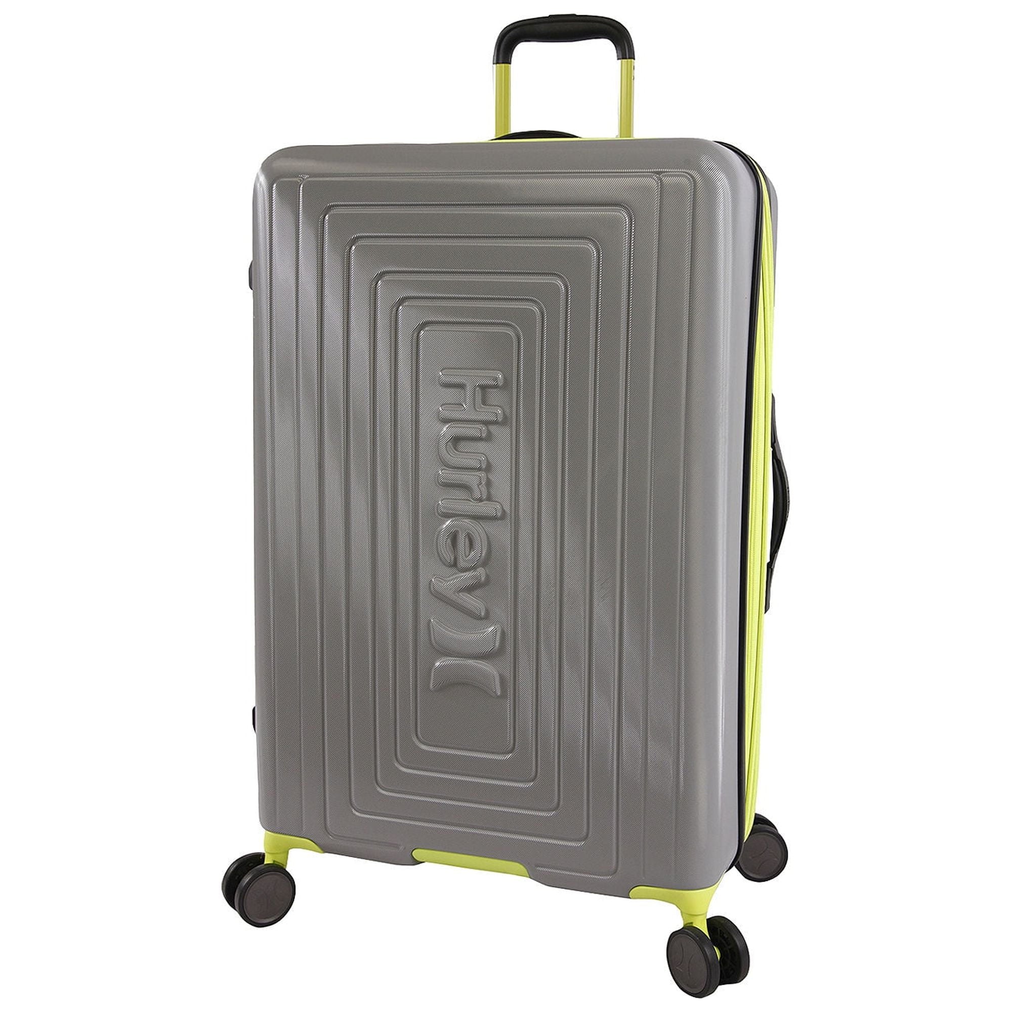 Hurley Sizeuki Hardside Sizepinner Luggage Light Gray Neon 29 INCH