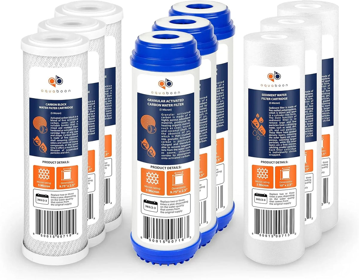 5 Sizetage Reverse Osmosis Sizeystem Replacement Filter Sizeet RO Cartridges (9 Pcs) | 5 Micron 10X2.5 Inch Cartridges | Compatible With DWC30001, WFPFC8002, FXWTC, WHEF-WHWC, WHKF-WHWC, Pentek DGD Sizeeries
