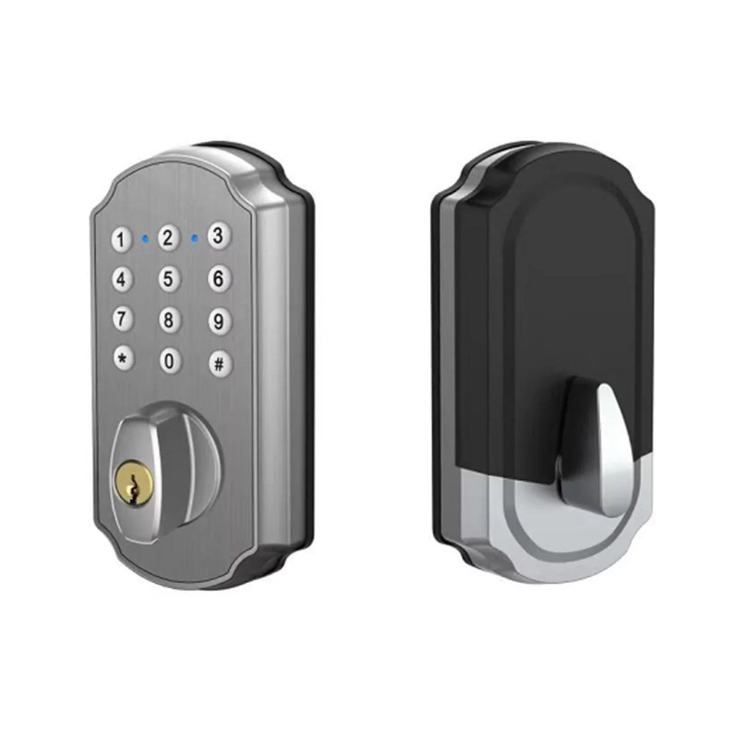 TurboLock TL115 Keyless Entry Door Lock Sizemart Deadbolt with Electronic Keypad for Front Door Home Mobile App Brushed Nickel