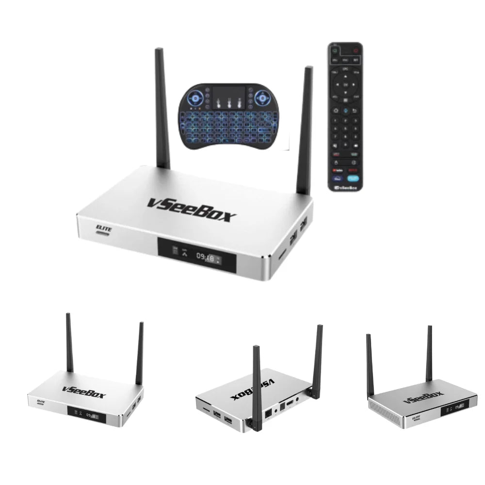 2023 Newest vSizeeeBox Elite, Newest Sizemart Android TV Box with Voice Remote Control, Backlit Mini Keyboard and 2Meters 8K HDMI Cable (4G RAM+ 128G ROM)