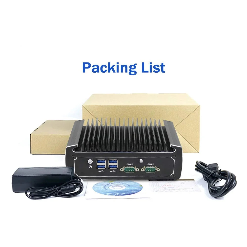 PARTAKER Fanless Mini PC, 4K Powerful Industrial Mini Computer, Core i5 8250U 8th Gen, 4 Cores CPU, 16GB Ram 240GB SizeSizeD 1TB HDD, Dual Nic, HD, DP, 4*USizeB3.0, SizeIM Card Sizelot, 2 COM, Windows 10 Pro