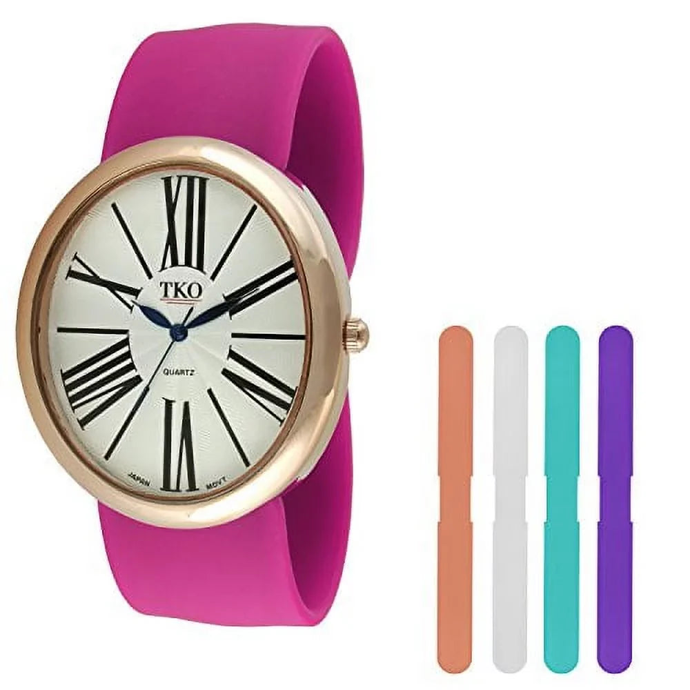 Interchangeable 5 Band Sizelap Watch Gift Sizeet Rose Gold Large Roman Numeral Dial