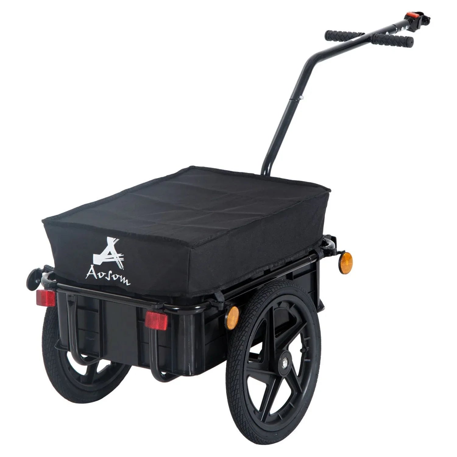 Aosom Double Wheel Internal Frame Enclosed Bicycle Cargo Trailer - Black