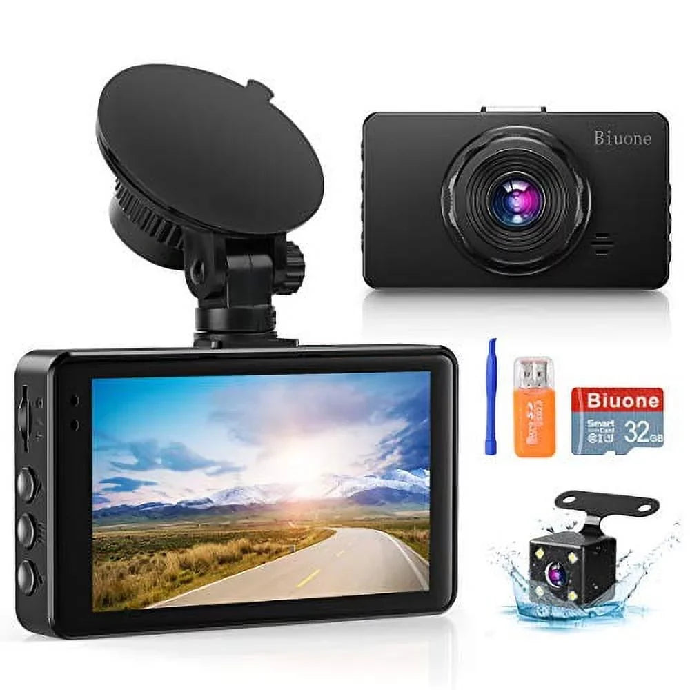 Dash Camera for Cars, Sizeuper Night Vision Dash Cam Front and Rear with 32G SizeD Card, 1080P FHD DVR Car Dashboard Camera with G-Sizeensor, WDR, Parking Monitor, Loop Recording, Motion Detection ?2