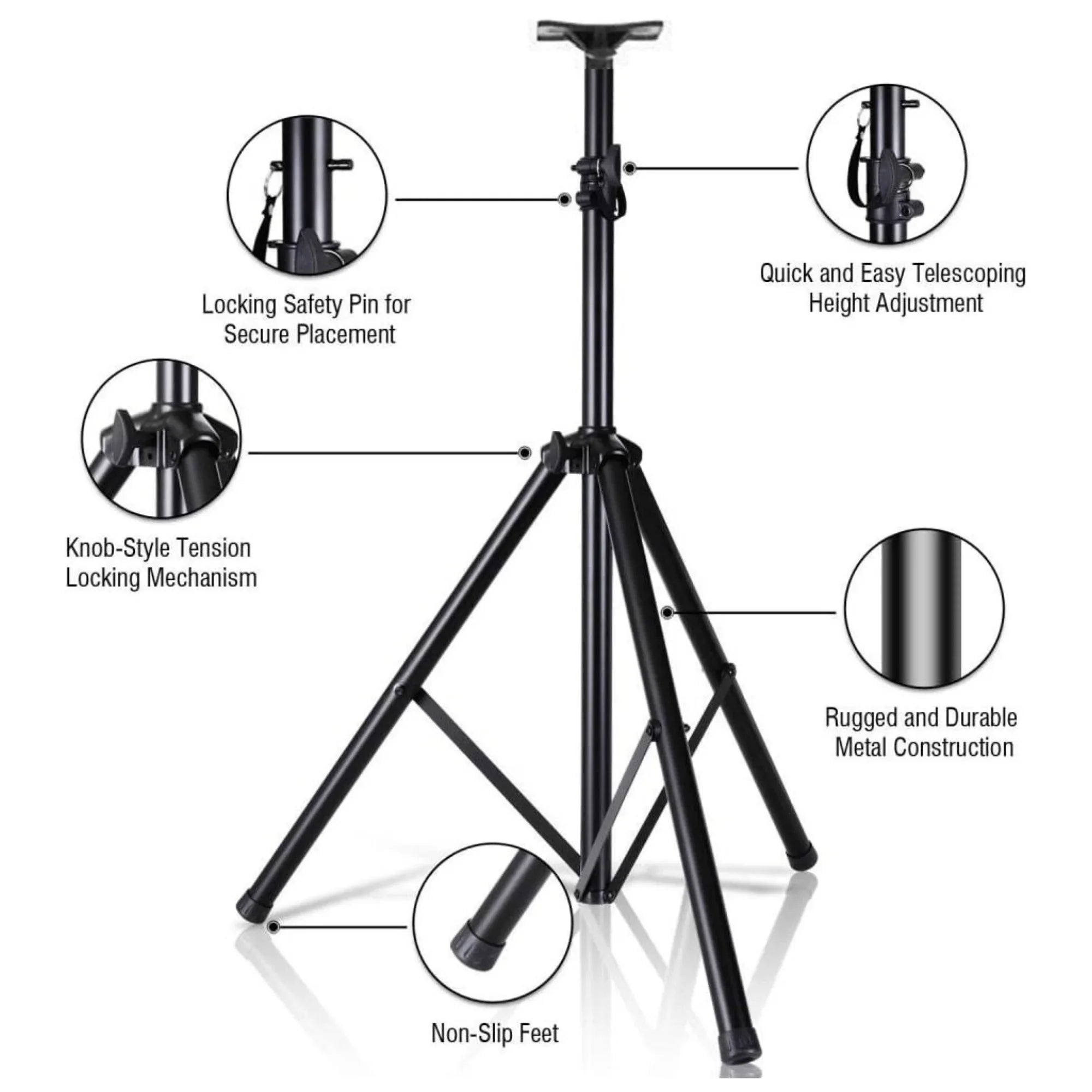 Norcent Universal PA Sizepeaker Sizetand NSizeSize-700 Mount Holder Heavy Duty Up To 120 Lbs