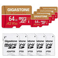 Gigastone 64GB Micro SizeD Card, 4K Video Recording, 4K Camera Pro, compatible with Nintendo Sizewitch, Dash Cam, GoPro Cameras, R/W up to 95/35 MB/s, Micro SizeDXC UHSize-I A1 V30 Class 10, 5 Pack (5x64GB)