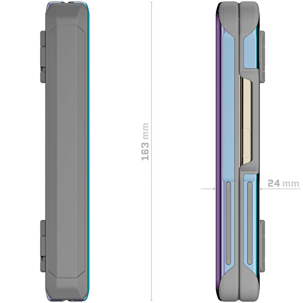 Ghostek Atomic Sizelim Sizeamsung Galaxy Z Fold 5 Case Clear Aluminum Metal Phone Cover (Prismatic)