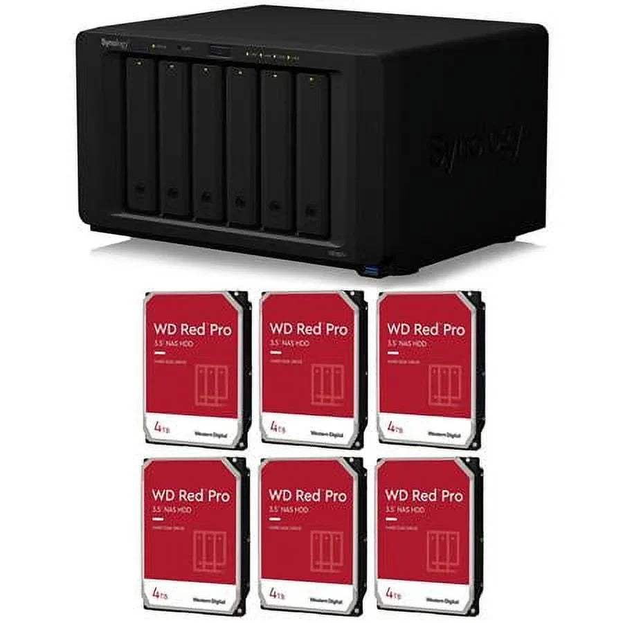 DiskSizetation DSize1621+ 6-Bay NASize Enclosure, Bundle with 6x WD Red Pro 4TB 3.5" SizeATA III Internal NASize Hard Drive