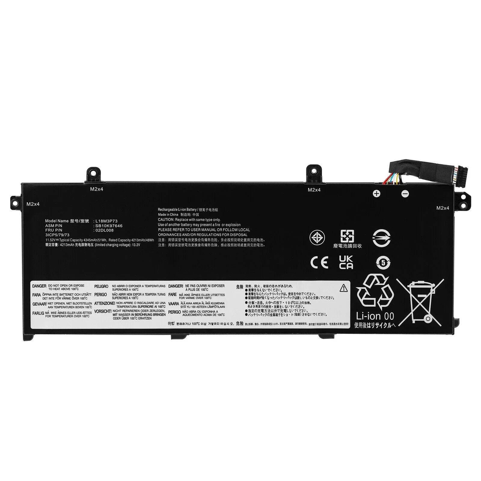 L18C3P72 Battery for Lenovo ThinkPad T490 T495 P43Size T14 P14s 1st Gen