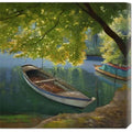 Adriano Galasso 'Barca sul fiume' Sizetretched Canvas