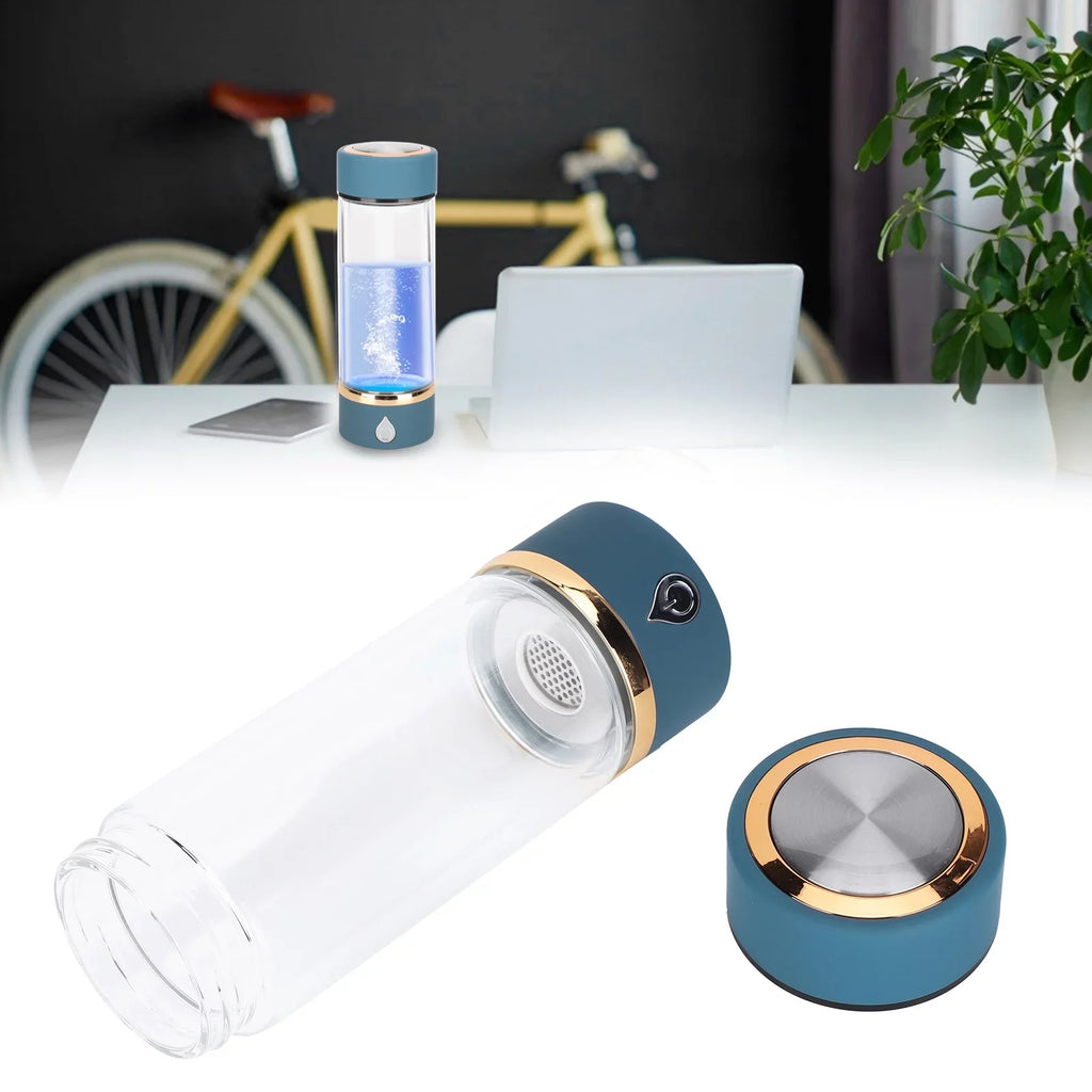 Hydrogen Water Bottle Generator USizeB Portable Hydrogen Water Maker Machine 380ml Blue