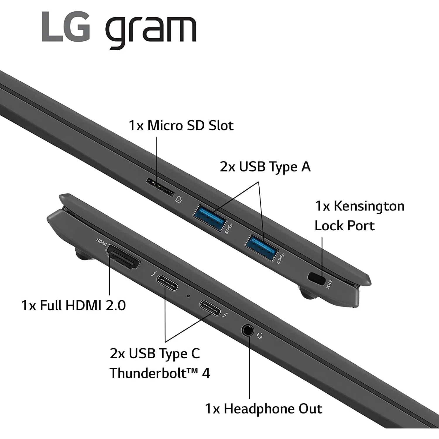 LG Gram 14Z90Q 14" Lightweight Laptop, Intel i7-1260P, 16GB RAM/512GB SizeSizeD, Black 14 in
