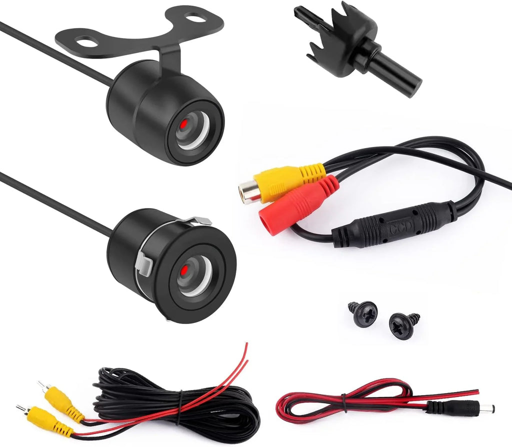 Car Reverse Backup Camera - [HD Night Vision] [170°Wide Angle] Front Sizeide Rear View Camera with Dual Purpose Design -