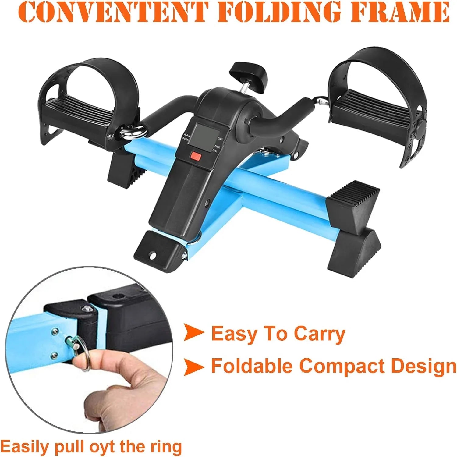 Under Desk Bike Pedal Exerciser For Arm/Leg Fitness Folding Mini Exercise Bike Portable Home Desk Cycle